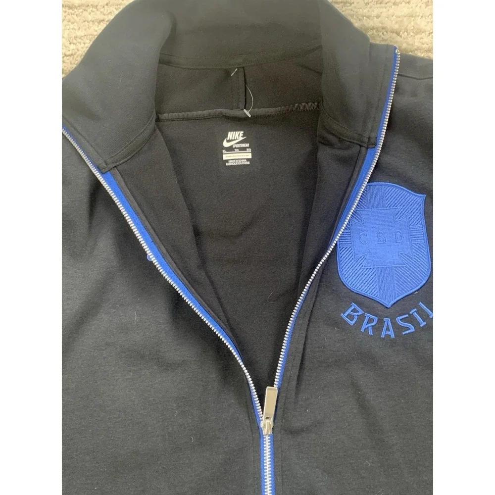 Vintage Nike Brasil Brazil Men's Soccer Football Track Jacket CBF Men's XL Black
